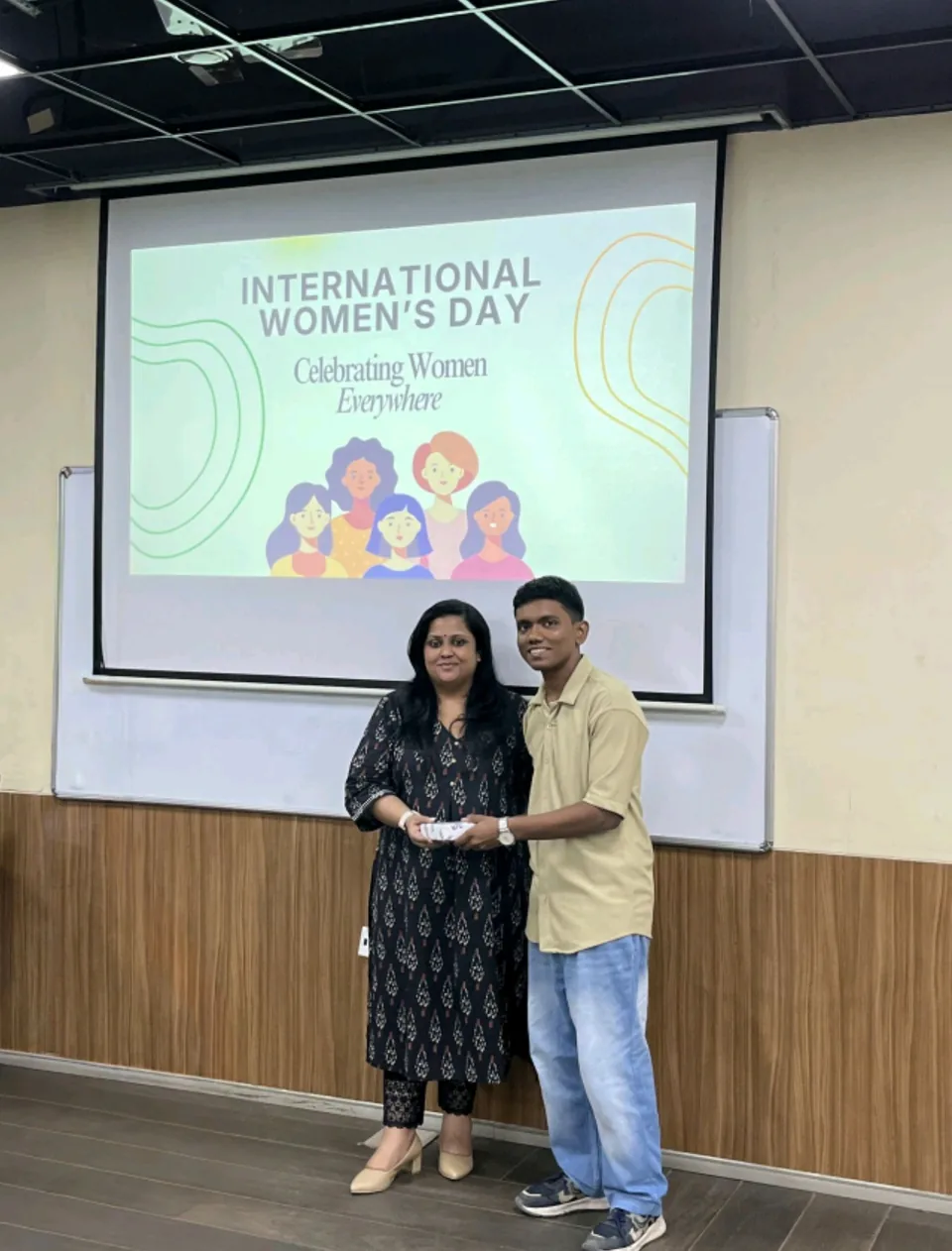 Shubham Sahu receiving recognition as the Women’s Day Lovable × Anthropic Buildathon winner for CareProof